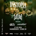 Poster mit fünf Musikern und Tourinfos der Road to Dystopia