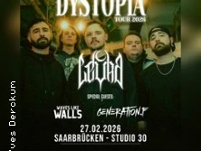 Poster mit fünf Musikern und Tourinfos der Road to Dystopia