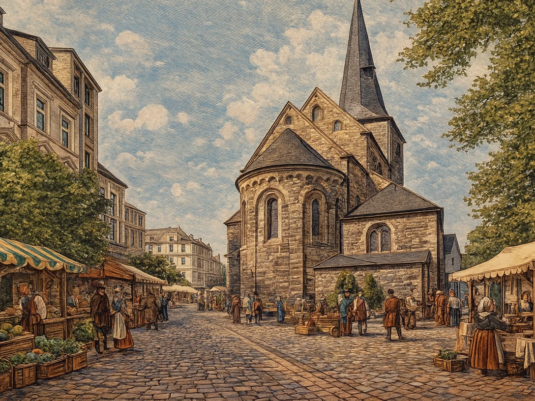 Marktplatz im Mittelalter in Hilden