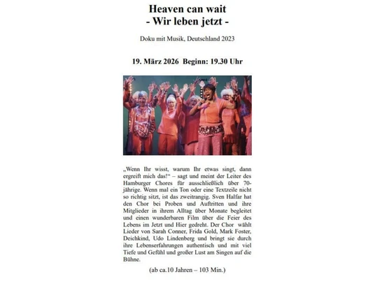 Kino auf der Deele - Heaven can wait