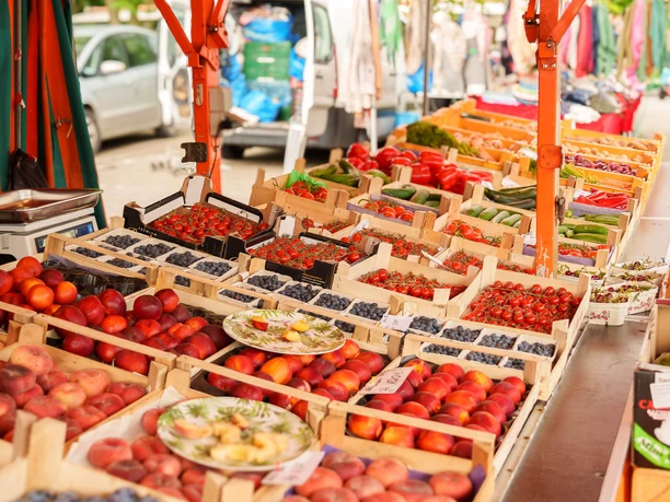Der Wochenmarkt in Büsum