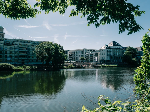 MüGa, Blick auf Stadthafen, Mülheim an der Ruhr