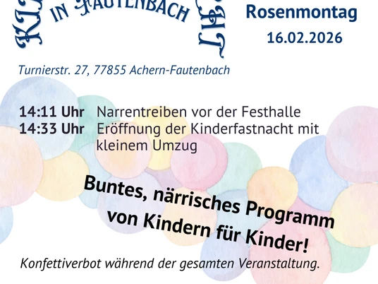 Plakat Kinderfastnacht Fautenbach