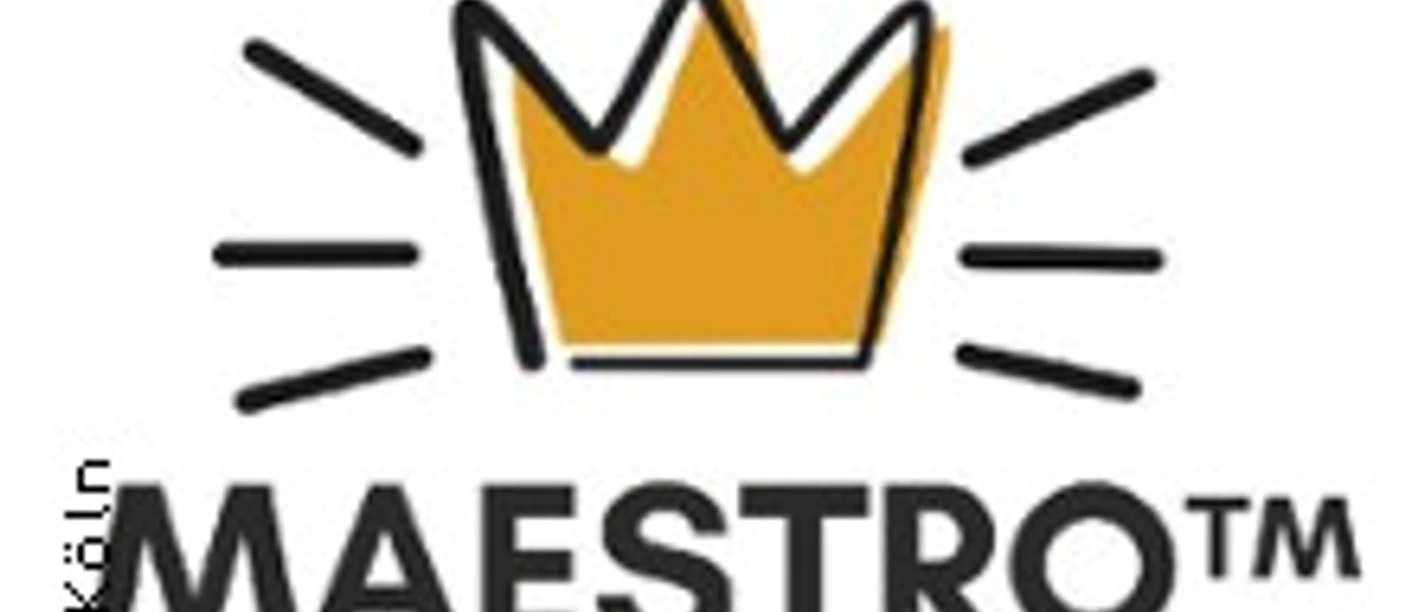 Logo mit goldener Krone und Schriftzug Maestro TM Wer holt die Improkrone Kölns