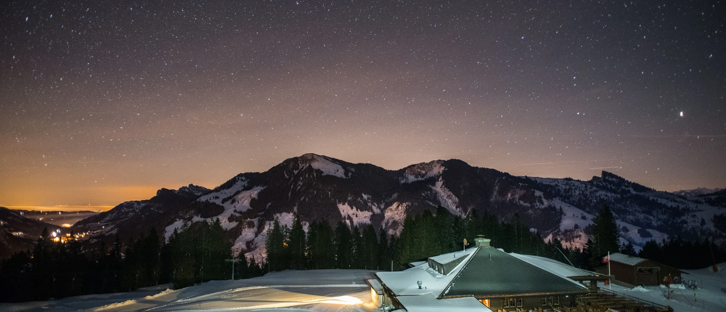 Winter Nacht Ski Huette Schwarzenegg Samuel Buettler