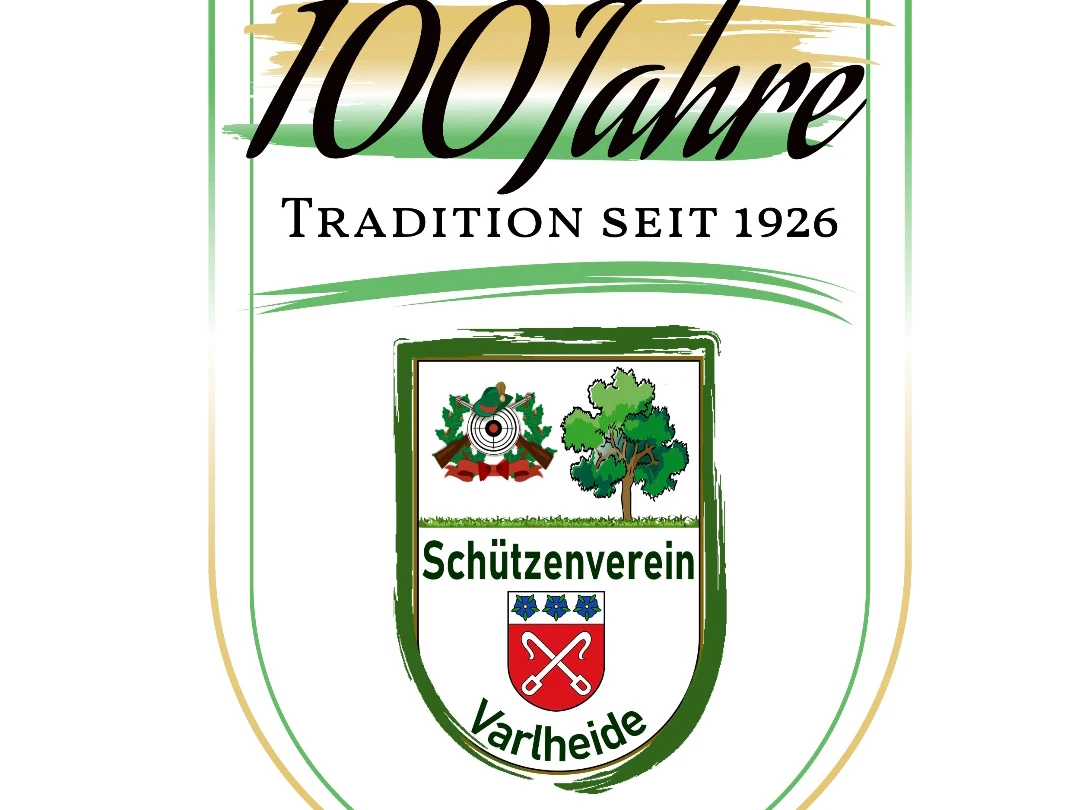 Logo Varlheide Logo zum 100‑jährigen Jubiläum mit Schriftzug und Wappen des Schützenvereins Varlheide