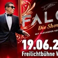 Falco_Event-Header.jpg Plakat zu „Falco – Die Show“ mit Alexander Kerbst, Termin 19. Juni 2026, Freilichtbühne Wiesmoor