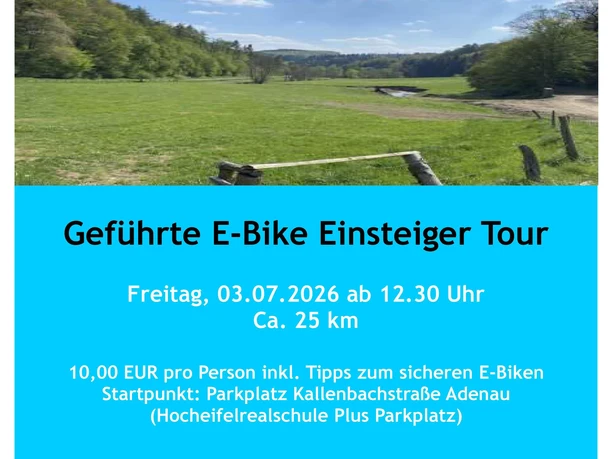 Plakat Geführte E-Bike Einsteigertour 03.07.2026