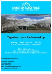 Plakat Geführte E-Bike Einsteigertour 25.05.2026