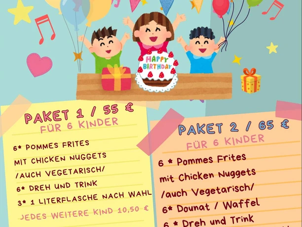 Plakat vom Café Querfeldein zu den Kindergeburtstagen in Marienfeld