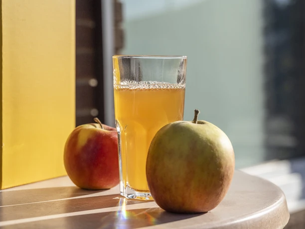 Hof an den Teichen, Apfelsaft frisch gemostet Hof an den Teichen, Apfelsaft frisch gemostet