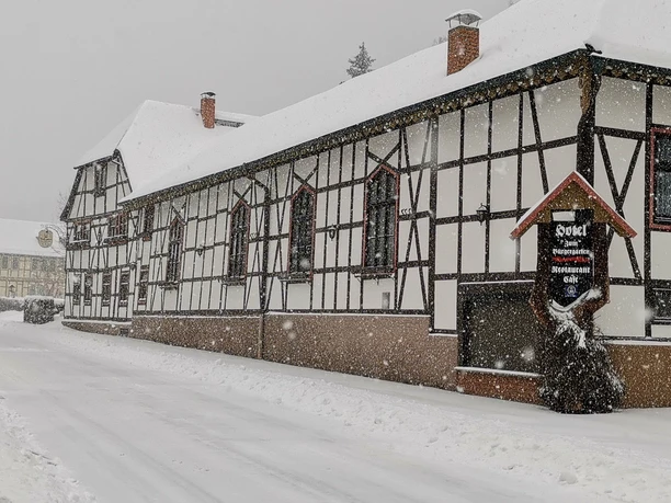 Hotel Zum Bürgergarten in Stolberg - Winteransicht Hotel Zum Bürgergarten in Stolberg - Winteransicht