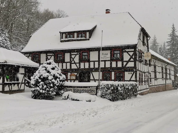 Hotel Zum Bürgergarten in Stolberg - Winteransicht Hotel Zum Bürgergarten in Stolberg - Winteransicht