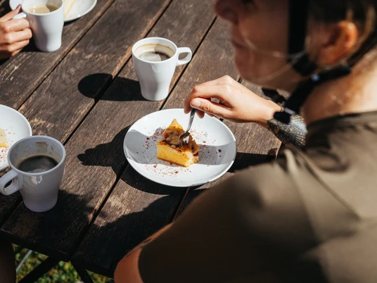 Kaffeepause während der Radtour
