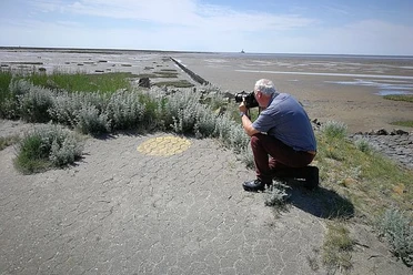 Fotografiekurs in Friedrichskoog Harald Rothe fotografiert die Landschaft Friedrichskoog