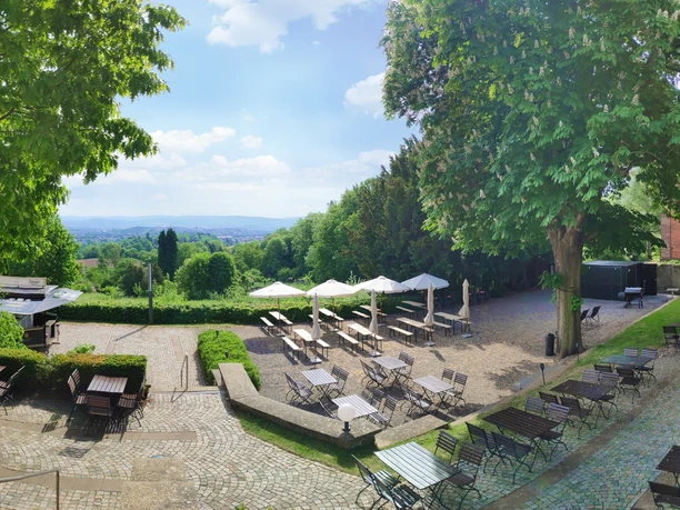 Biergarten mit Panorama Biergarten mit Panorama