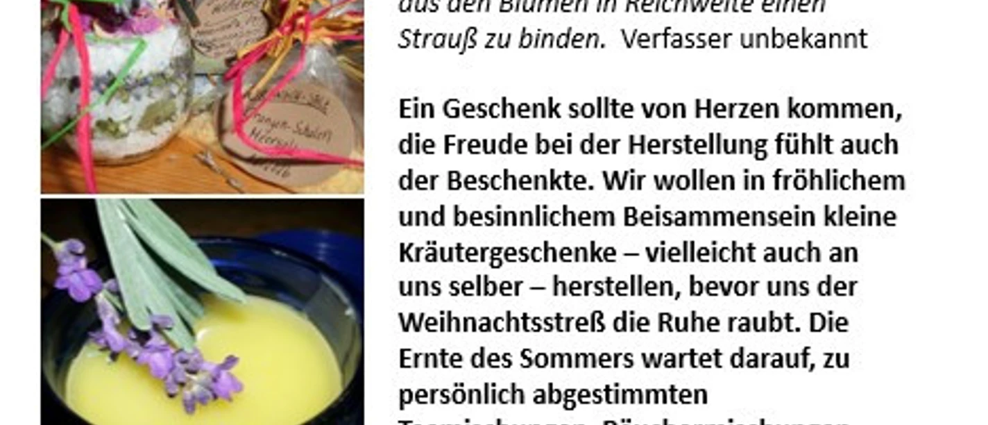 Adventswerkstatt Kräuter 7.12.26