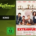 filmplakat-extrawurst.jpg Filmplakat Extrawurst mit fünf Personen am Tisch, Würstchen, Pokale im Hintergrund