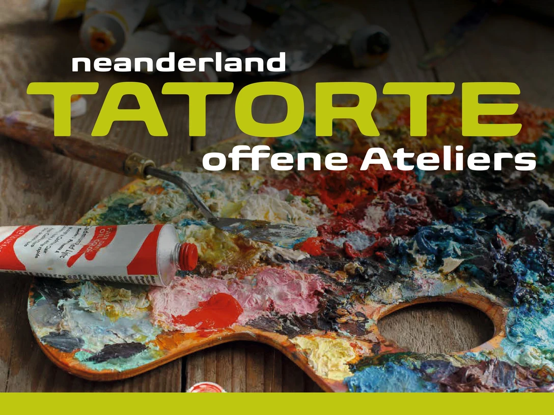neanderland TATORTE 2026 Veranstaltungsplakat für "neanderland Tatorte" 2026, Offene Ateliers an zwei Wochenenden im Mai.