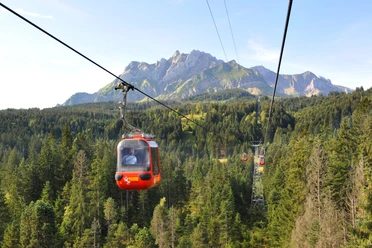 Pilatus panorama gondola lift in summer