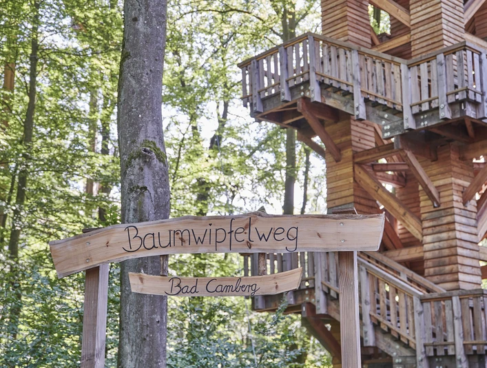 Baumwipfelweg Bad Camberg10_CC0_HA Hessen Tourismus, Roman Knie.jpg Startpunkt des Baumwipfelwegs in Bad Camberg