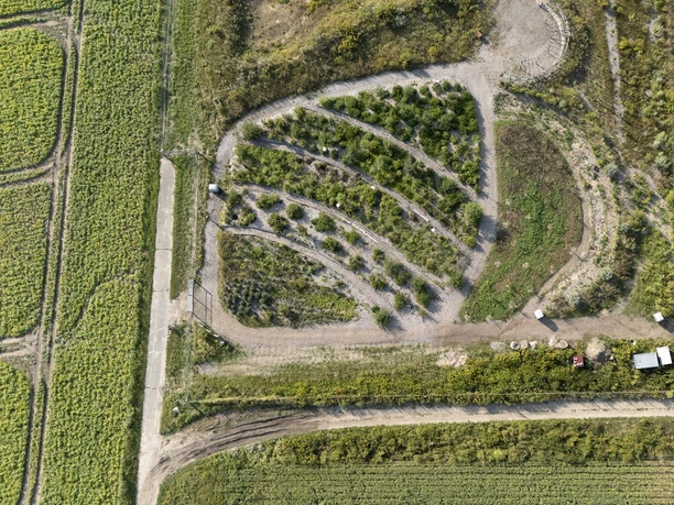 Hof an den Teichen, Waldgarten von oben Hof an den Teichen, Waldgarten von oben