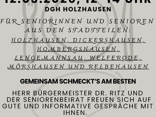 Mittagstisch für Senioren in Holzhausen