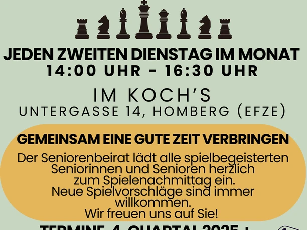 Spielenachmittag für Senioren