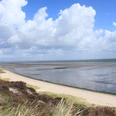 Blick auf das Wattenmeer von der Braderuper Heide