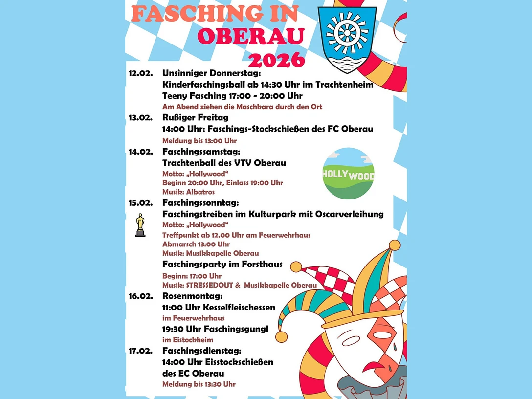 Faschingskalender Oberau 2026