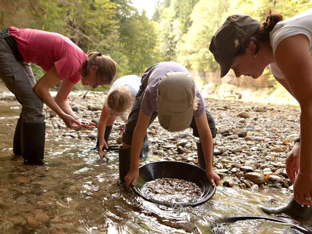 Gold panning in the Entlebuch Gold panning in the streams of the Napf region with Gold Prospector.