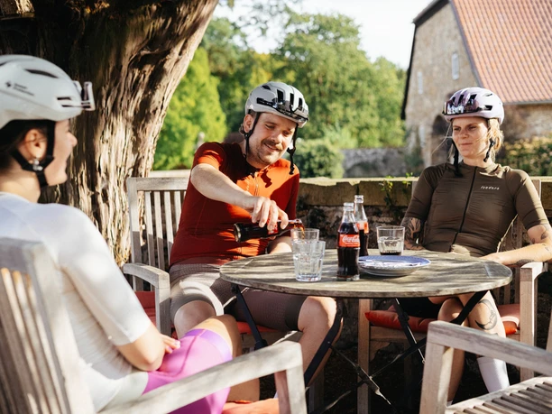 Pause im Café Rentei am Schloss Hünnefeld in Bad Essen