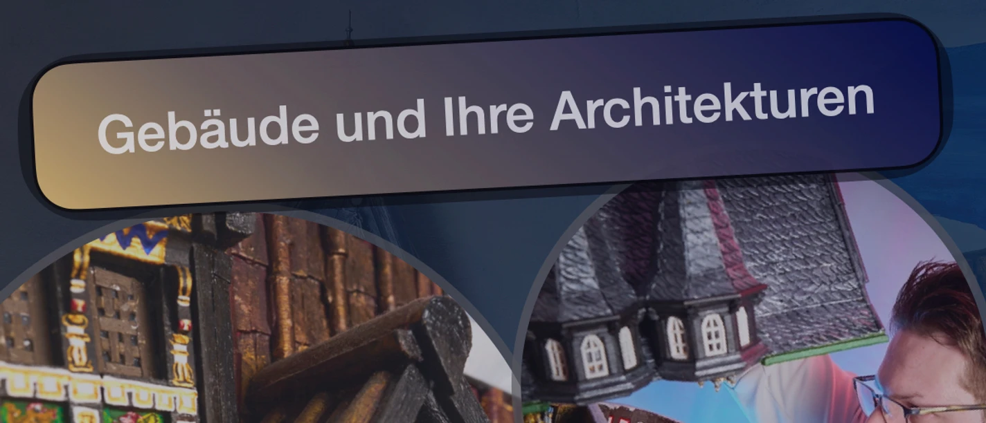 Plakat zur Ausstellung "Gebäude und ihre Architekturen"