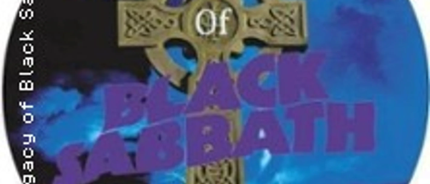Kreuz vor blauem Himmel mit Blitzen und dem Schriftzug The Legacy of Black Sabbath