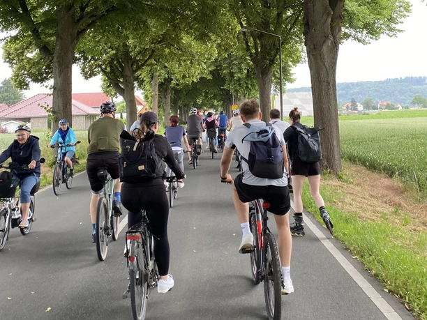 Radfahrer auf der Strecke