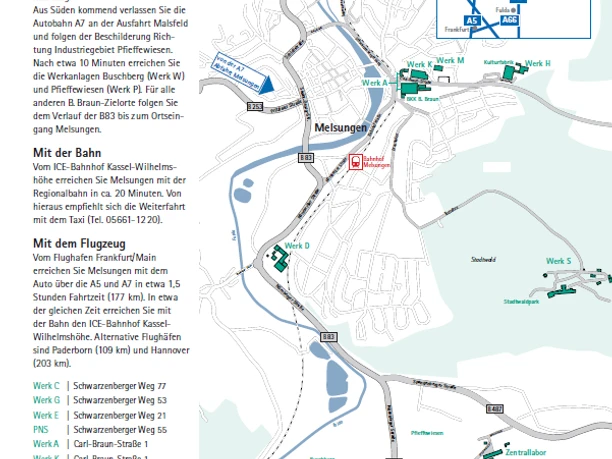 Anfahrtsplan Werksführungen