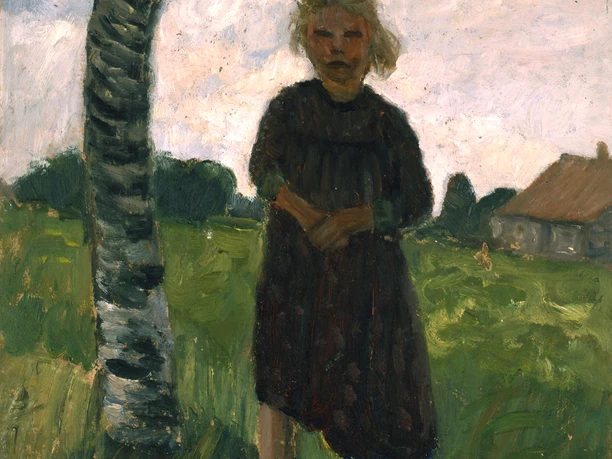 Mädchen am Birkenstamm, 1904