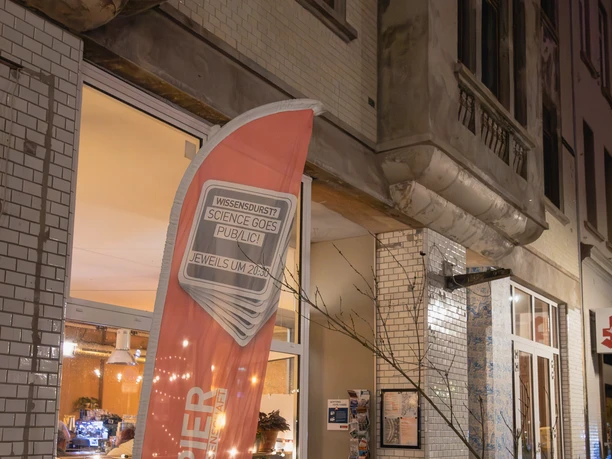 01_Findus-26.jpg Eingangsbereich des Findus in Bremerhaven mit Banner der Veranstaltungsreihe Science Goes Public.