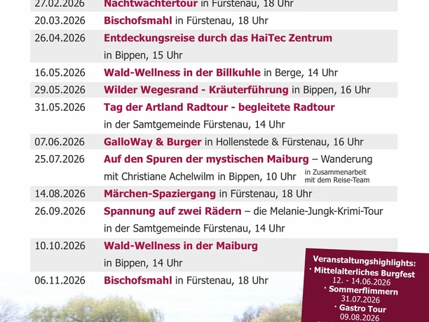 Erlöebnistouren 2026 Fürstenau