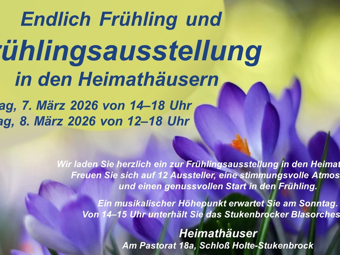 IMG_0723.jpeg Plakat zur Frühlingsausstellung in den Heimathäusern mit Krokusblüten und Terminen im März 2026