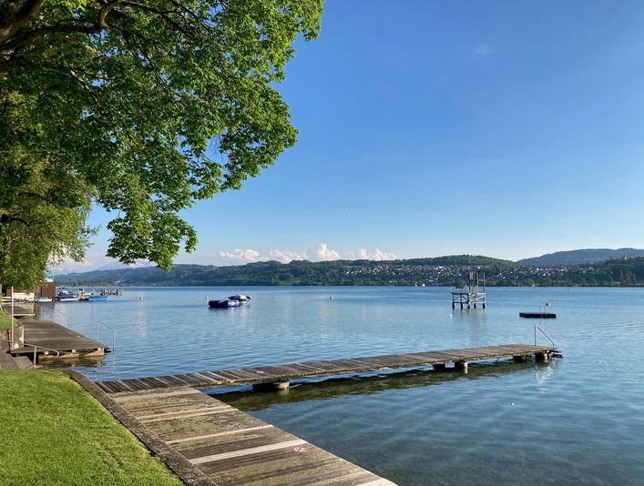 Steg im Strandbad Seerose in Meisterschwanden