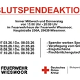 Blutspenden.jpeg Plakat zur Blutspendeaktion der Feuerwehr Wiesmoor mit Terminen und Zeiten.