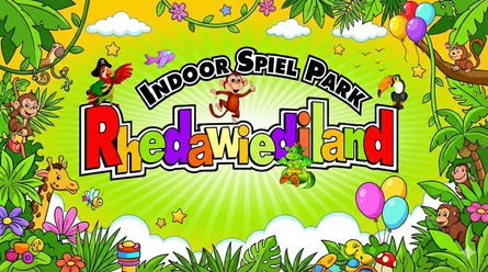 Rhedawiediland.jpg Buntes Plakat mit Schriftzug "Indoor Spiel Park Rhedawiediland"