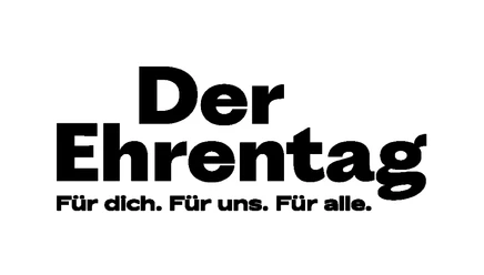 Ehrentag (1920x1080).jpg Schwarzer Schriftzug „Der Ehrentag. Für dich. Für uns. Für alle.“ auf hellem Hintergrund