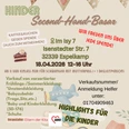 Plakat Second-Hand-Basar Isy7 Plakat Kinder-Second-Hand-Basar mit Termin 18.04.2026 und Infos zu Kleidung und Zubehör