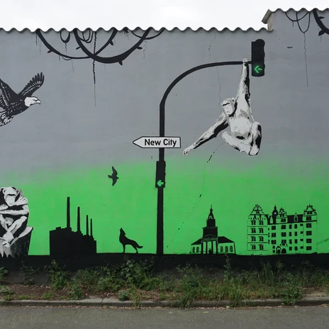 Wandbild von KAYMAN in der Zollhausstraße