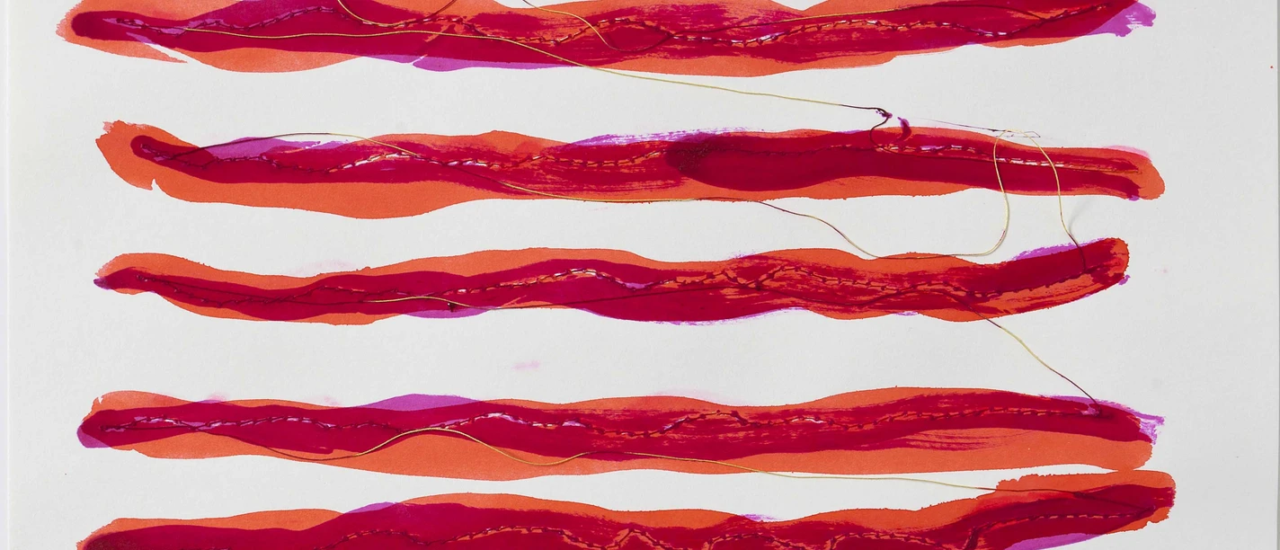 Michaela Melian - ESR, 2016 - Tusche und Faden auf Papier - Foto: Wilfried Petzi