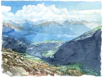 1929 Bellwald, Sicht vom Gletscherblick ins Fieschertal Presse.jpg