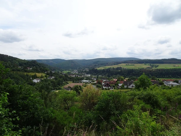 Blick vom Panoramapfad auf Hatzfeld