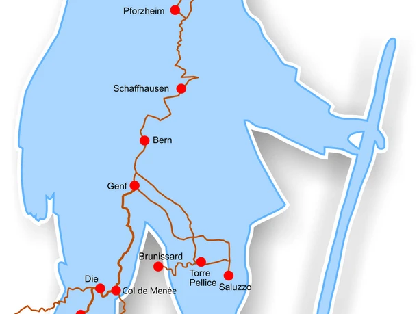 Karte Hugenotten- u. Waldenserpfad